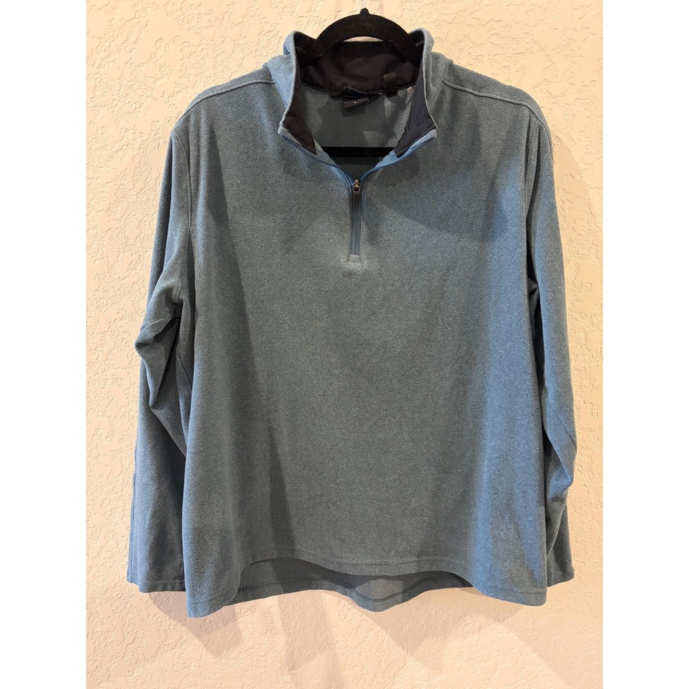Mondetta Outdoor Project Womens Large Blue Gray Quarter Zip Fleece Pullover L